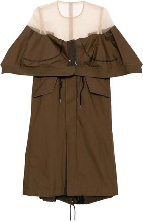 sacai Abito con inserti - Marrone