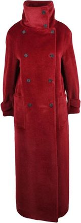 Breras Milano Lange Jas - Dames - Mantel - Rood - S - Kasjmier - Jassen