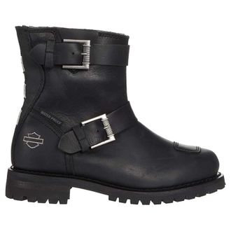 Harley-Davidson Harley Davidson Bremerton 6 Inch DBL C Leather Womens Hook and Loop Boots - Black - Size:UK 4