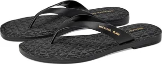 Michael Kors Koko Flip Flop Womens Wedge Shoes Black : 7.5 M, Leather