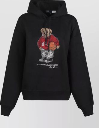 Ralph Lauren hooded long sleeve embroidered knit sweatshirt