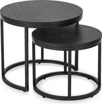 OEM Juego De Mesa De Centro Manu De 43 Cm/53 Cm, Color Negro, Estilo Loft Moderno