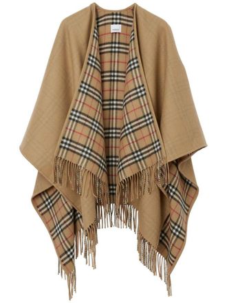 Burberry Check Wool Cape