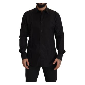 Dolce & Gabbana Gold Tuxedo Dress Shirt