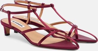 Jil Sander Cage satin and leather sandals
