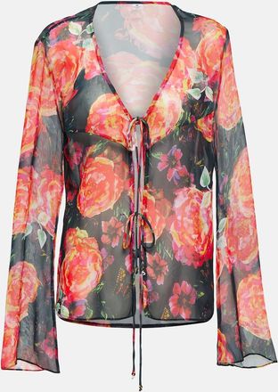 Bananhot Vanessa floral chiffon beach cover-up