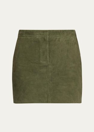 Theory Low-Rise Suede Mini Trouser Skirt