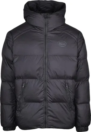 Diesel Black Polyester Padded Down Jacket