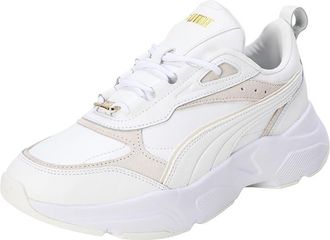 Puma Puma Womens Cassia Lux Sneaker, White-alpine Snow-gold, 7 UK