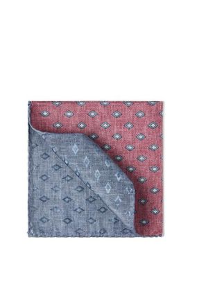 Brunello Cucinelli Silk pocket square with pattern in Coral at Nordstrom