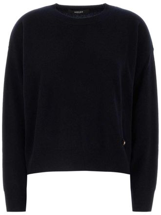 Versace Sweater met logoplakkaat - Blauw