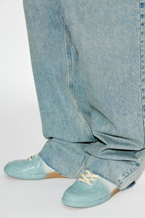 Maison Margiela Leather Sports Shoes, Mens, Blue