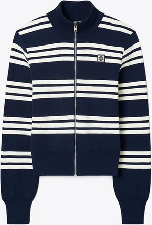 Tory Burch Womens Striped Viscose Track Jacket, size S