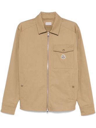 Moncler Gabardine katoenen shirtjack - Beige