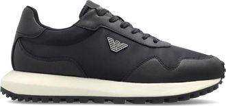 Emporio Armani Lage sneakers - Heren - Sneakers - Blauw - 44 EU - Leer - Schoenen