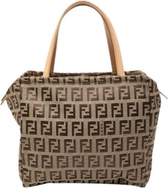 Fendi Pre-owned Mini Bags, female, Brown, Size: ONE SIZE Pre-owned Canvas Mini Bag