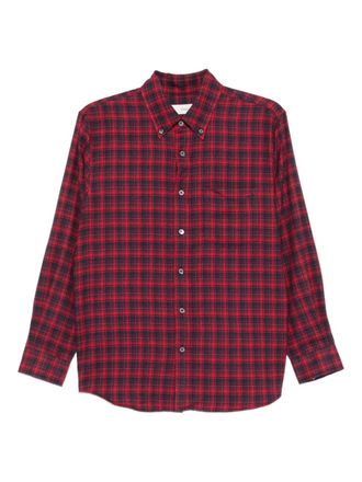Dunst checked long-sleeved shirt - unisex - Cotton/Rayon/Polyester - S - Red