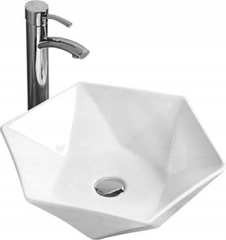 Desconocido Desconocido - Lavabo cerámico sobre encimera, 48x41,5x12 cm, Blanco