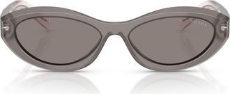 Prada Symbole 56mm Oval Sunglasses in Grey /Dark Grey at Nordstrom