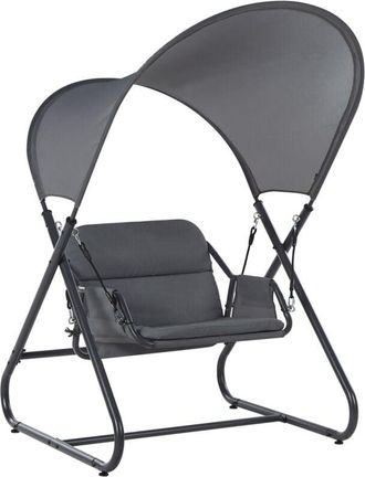 Beliani Beliani - Modern Outdoor Swing Seat Polyester with Mesh Canopy Steel Frame Dark Grey Solagna