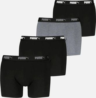 Puma Mens 4-Pack Everyday Boxer Briefs, Black/Grey - Size: 32/30/31