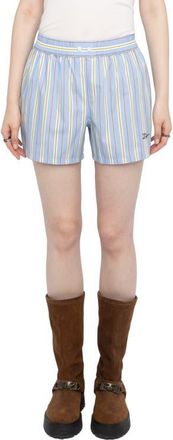 Zadig&Voltaire Pax Pop Multistripe Cotton Shorts in Sixtine at Nordstrom, Size 10 Us