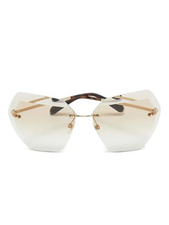 Chanel geometric-frame sunglasses - Neutrals