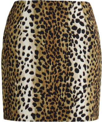 Blumarine Blumarine Leopard-print Cotton-blend Skirt - 40 (UK8 / S)