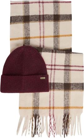Barbour Olivia Muts & Sjaal Cadeauset - Dames - Wintersjaals - Beige - ONE Size - Wol - Accessoires