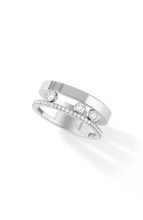 Messika Two Row Move Romane Diamond Ring in White Gold at Nordstrom, Size 6.5