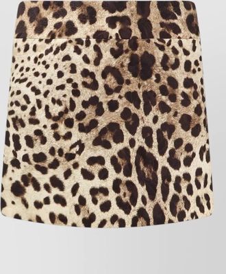 Dolce & Gabbana low-rise flared animal-print mini skirt