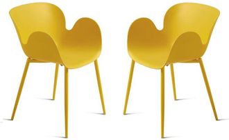 Capodarte Sedia in polipropilene Giallo con struttura in metallo FLUO 2 sedie
