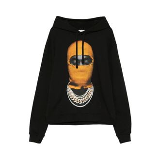 Ih Nom Uh Nit Hoodies, male, Black, Size: 2XL Balaclava-Print Cotton Hoodie