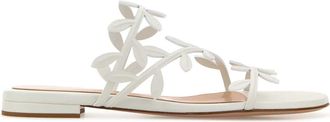 Gianvito Rossi Womens White Nappa Leather Flavia Slippers - Size EU 35
