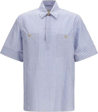 Valentino Camisa de Manga Corta con Botones con Logo - Shirts - Hombre - Azul - M
