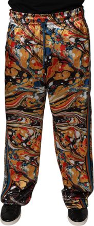 Dolce & Gabbana Multicolor Marble Satin Men Tracksuit Mens Pants