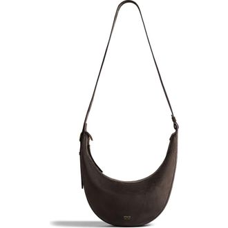Khaite Small Augustina Suede Hobo Bag in Dark Brown 950 at Nordstrom