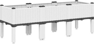 vidaXL Jardinera Con Patas Pp Blanco 120x40x42 Cm Vidaxl