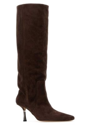 PARIS TEXAS Womens Chocolate Suede Bettina Boots Cioccolato Stivali
