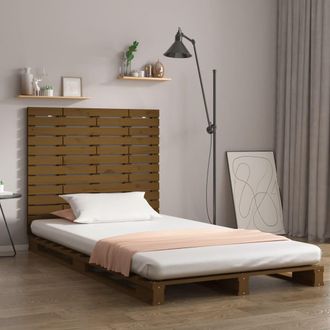 vidaXL Cabecero Cama Pared Madera Maciza Pino Marr&oacute;n Miel 106x3x91,5cm Vidaxl