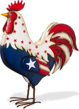 Glitzhome 21H Metal Patriotic Americana Rooster Porch Decor in Blue at Nordstrom, Size Medium