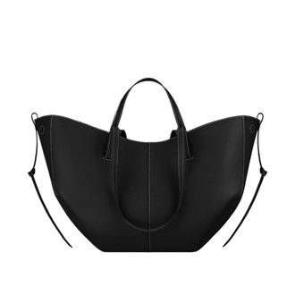 Generic Compatible For Womens large capacity leather hand-held wing bag, pleated underarm tote casual(Cognac)