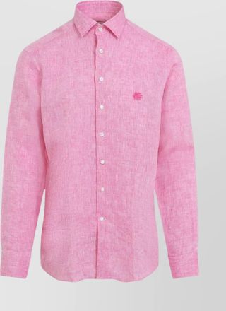Etro linen shirt pointed collar logo