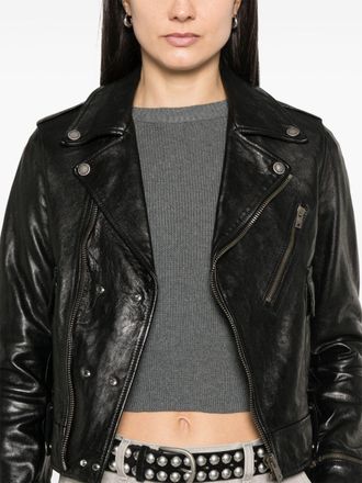 Golden Goose Womens Leather Jacket - Black - Size EU 38 (Womens)