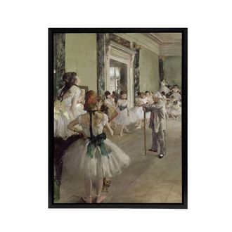 Artery8 Edgar Degas The Ballet Class Framed Canvas Wall Art Print in Beige | Size: W24 x H32