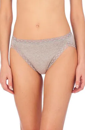 Natori Bliss Cotton French Cut Briefs in Light Heather Grey at Nordstrom, Size Xx-Large
