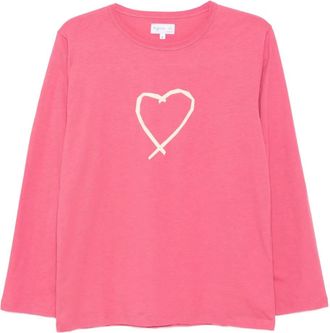 agnès b. graphic-print cotton T-shirt - women - Organic Cotton - 2 - Pink