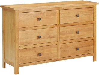 vidaXL Cajonera de madera de roble macizo 105x33,5x73 cm Vidaxl