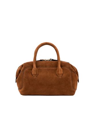 Gianni Chiarini Womens Handbag Gemma Cognac Suede Cow Leather Handbags Hand Bags