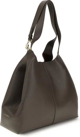 Coccinelle Womens Large C-Easy Tote Bag Fango Calf Leather Bos Taurus Shoulder